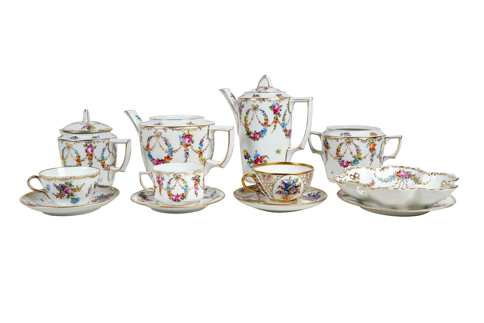 CROWN DRESDEN PORCELAIN TEA SERVICE (1 of 15)