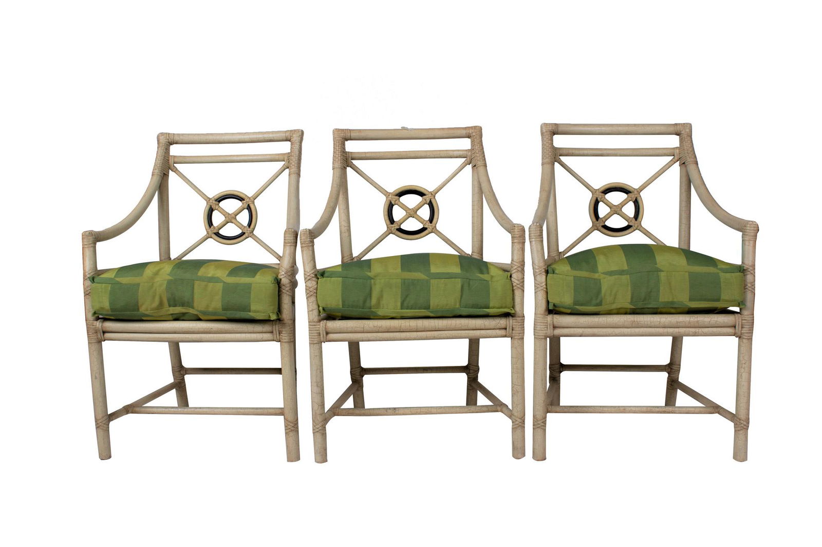 SET OF SIX MCGUIRE ARMCHAIRS (1 of 5)