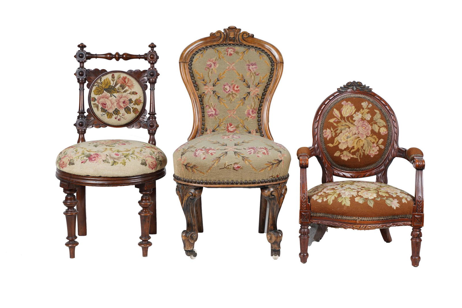 THREE ASSORTED MINIATURE CHAIRS (1 of 12)