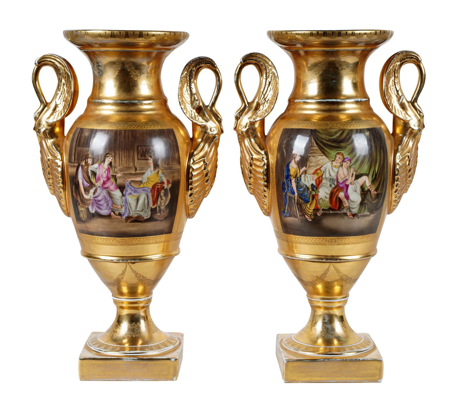 PAIR OF KPM STYLE PORCELAIN VASES (1 of 13)