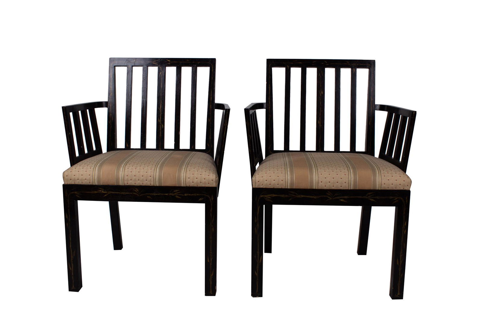 PAIR OF ROSE TARLOW BLACK LACQUERED CHAIRS (1 of 9)