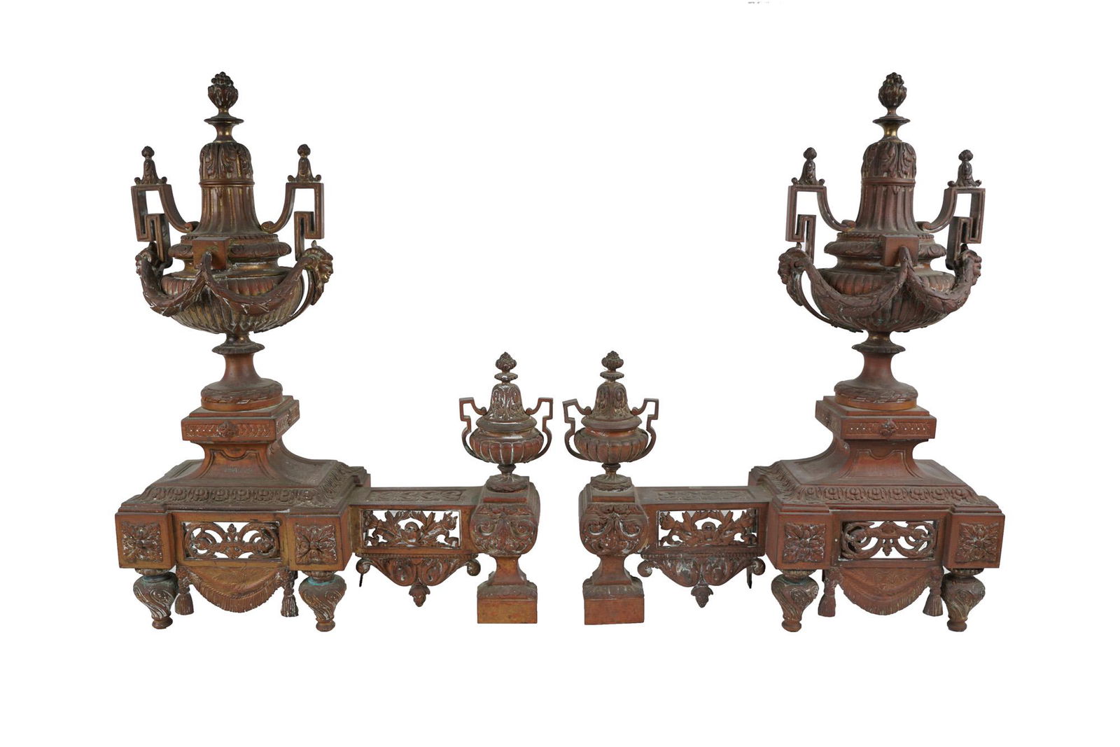 PAIR OF BRONZE CHENETS (1 of 9)