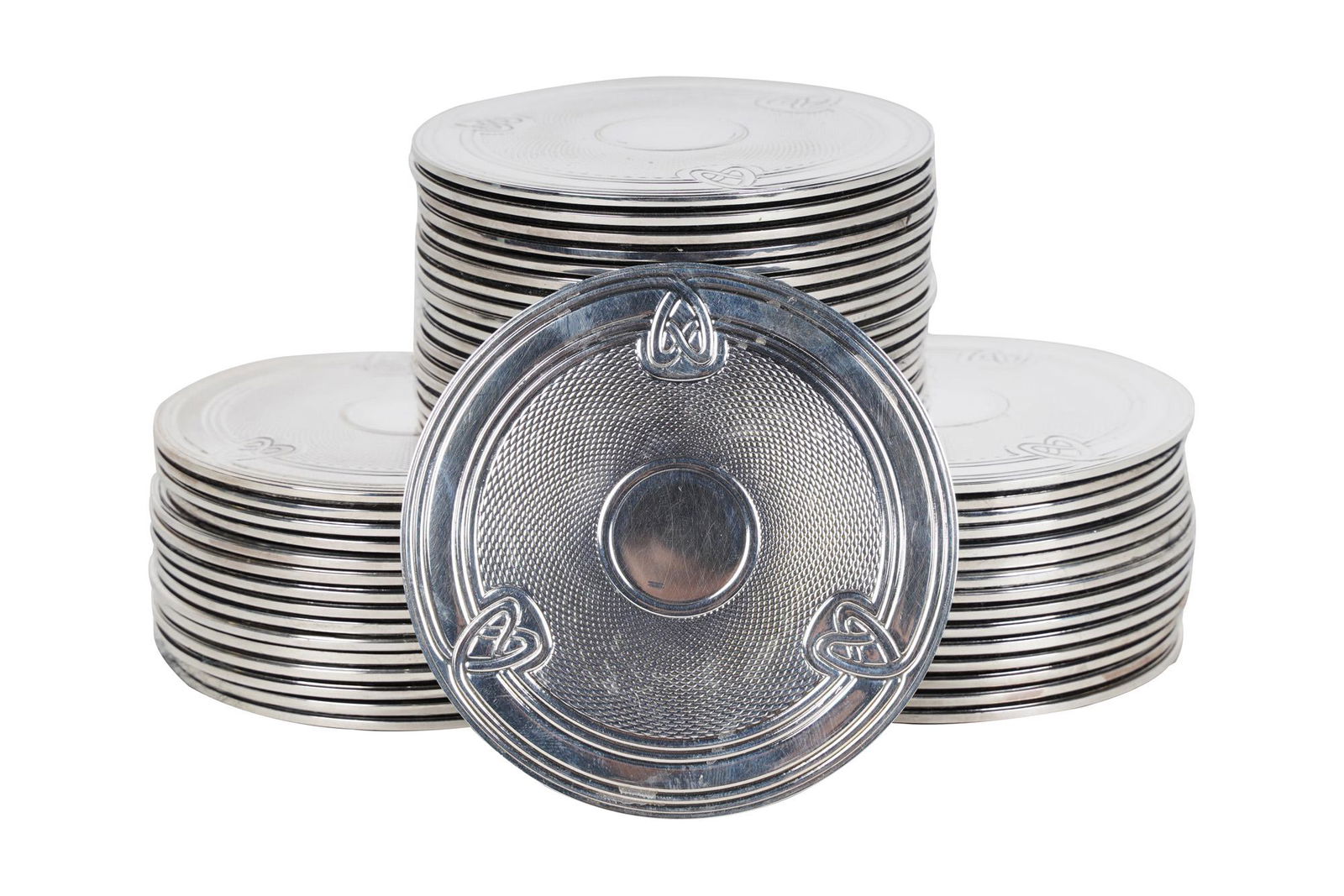 SET OF CHRISTOFLE SILVERPLATED COASTERS (1 of 6)