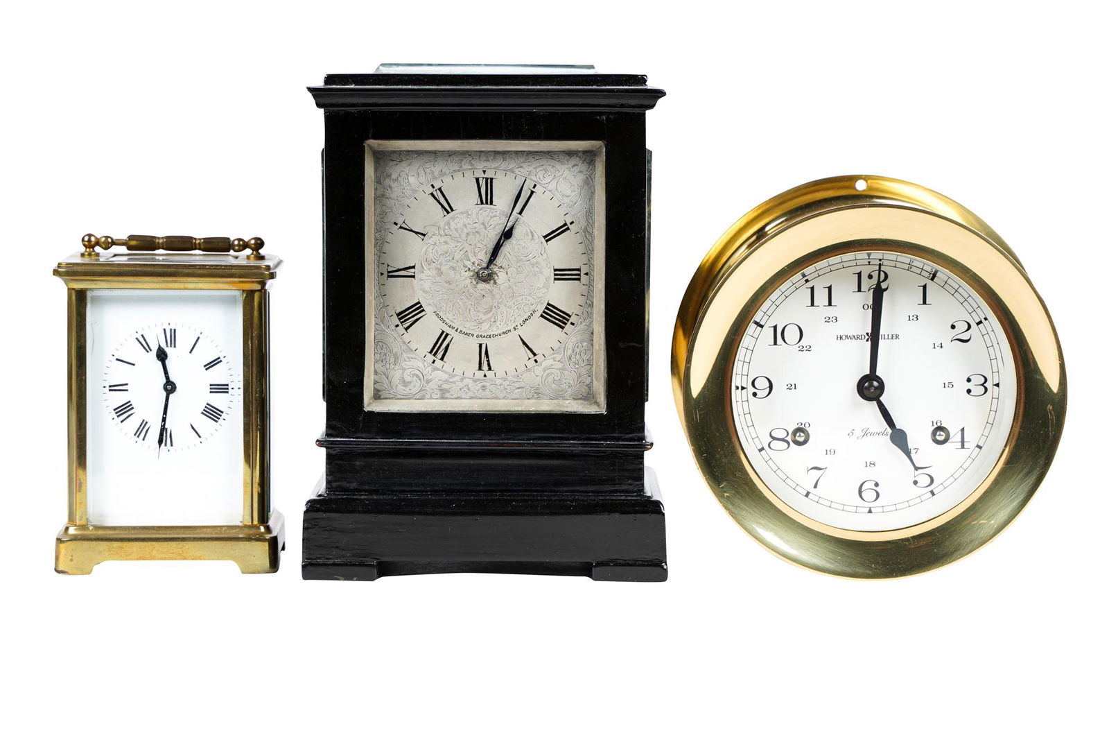 THREE ASSORTED DESK CLOCKS (1 of 15)