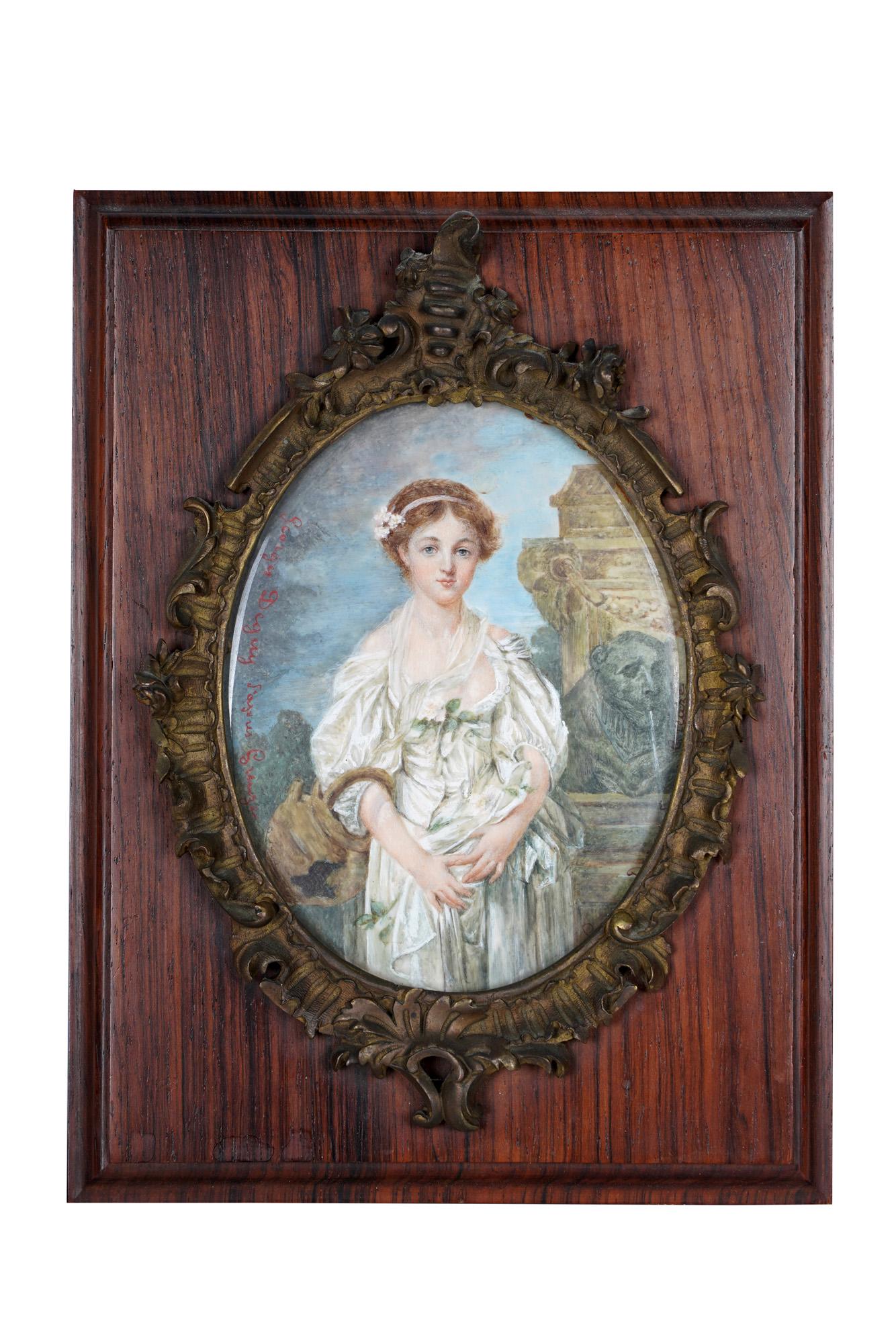 AFTER J.B. GREUZE: FRENCH PAINTED PORCELAIN PLAQUE (1 of 7)