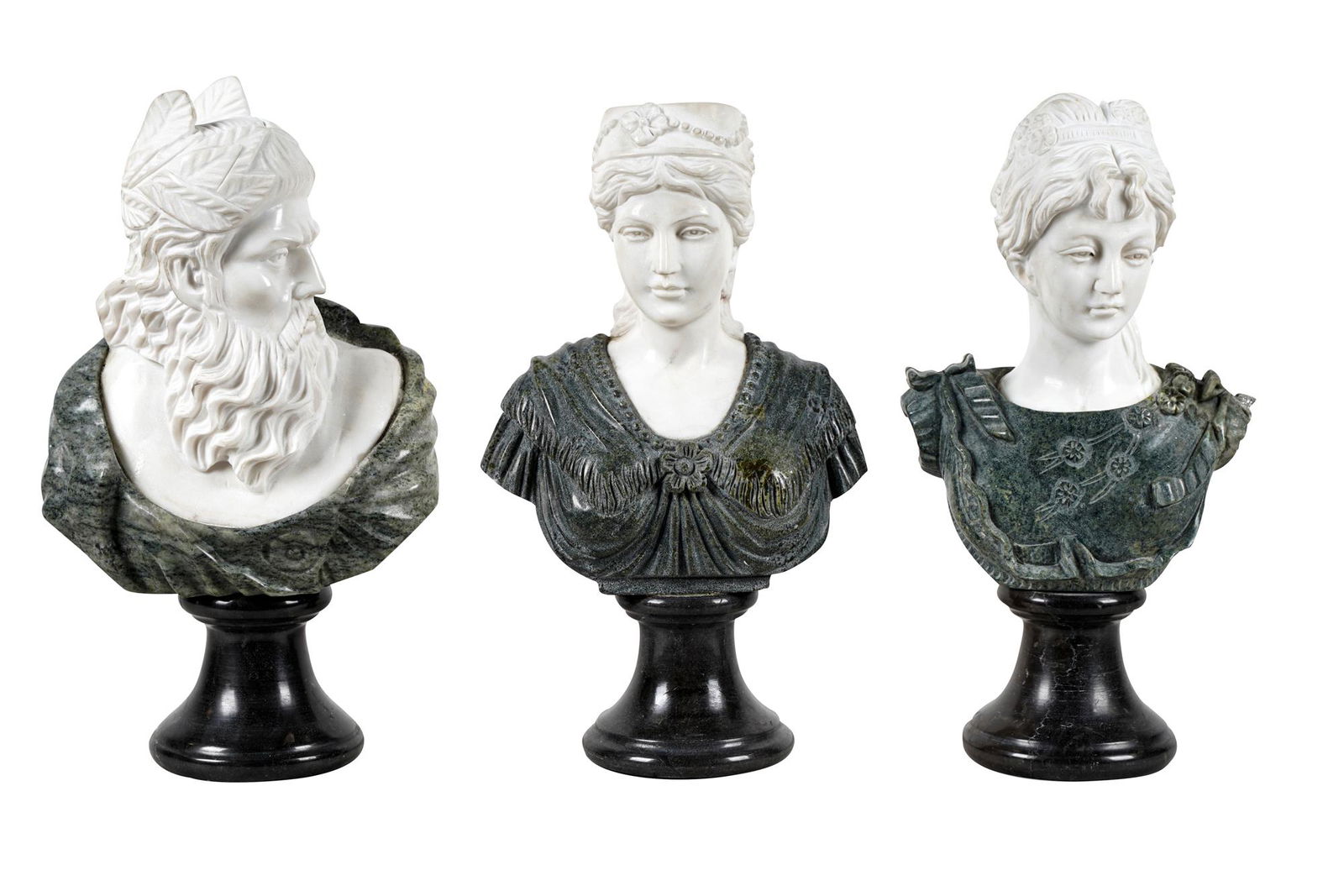 THREE ITALIAN MARBLE BUSTS (1 of 15)