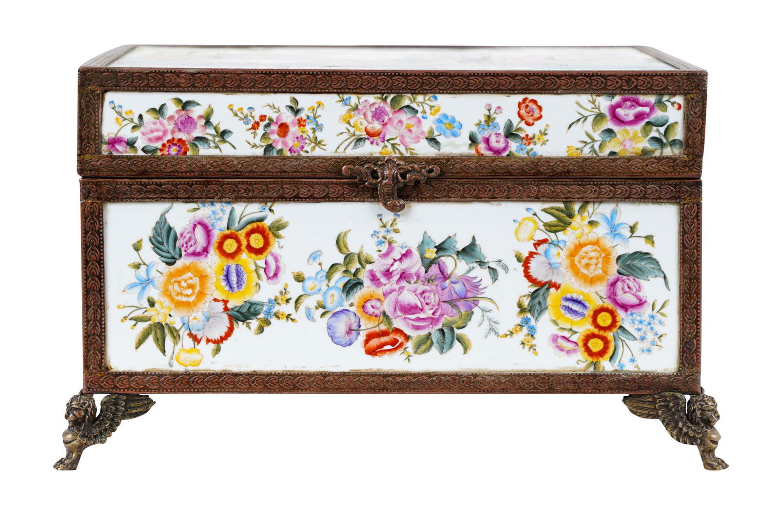 GILT METAL-MOUNTED PORCELAIN TABLE CASKET (1 of 14)