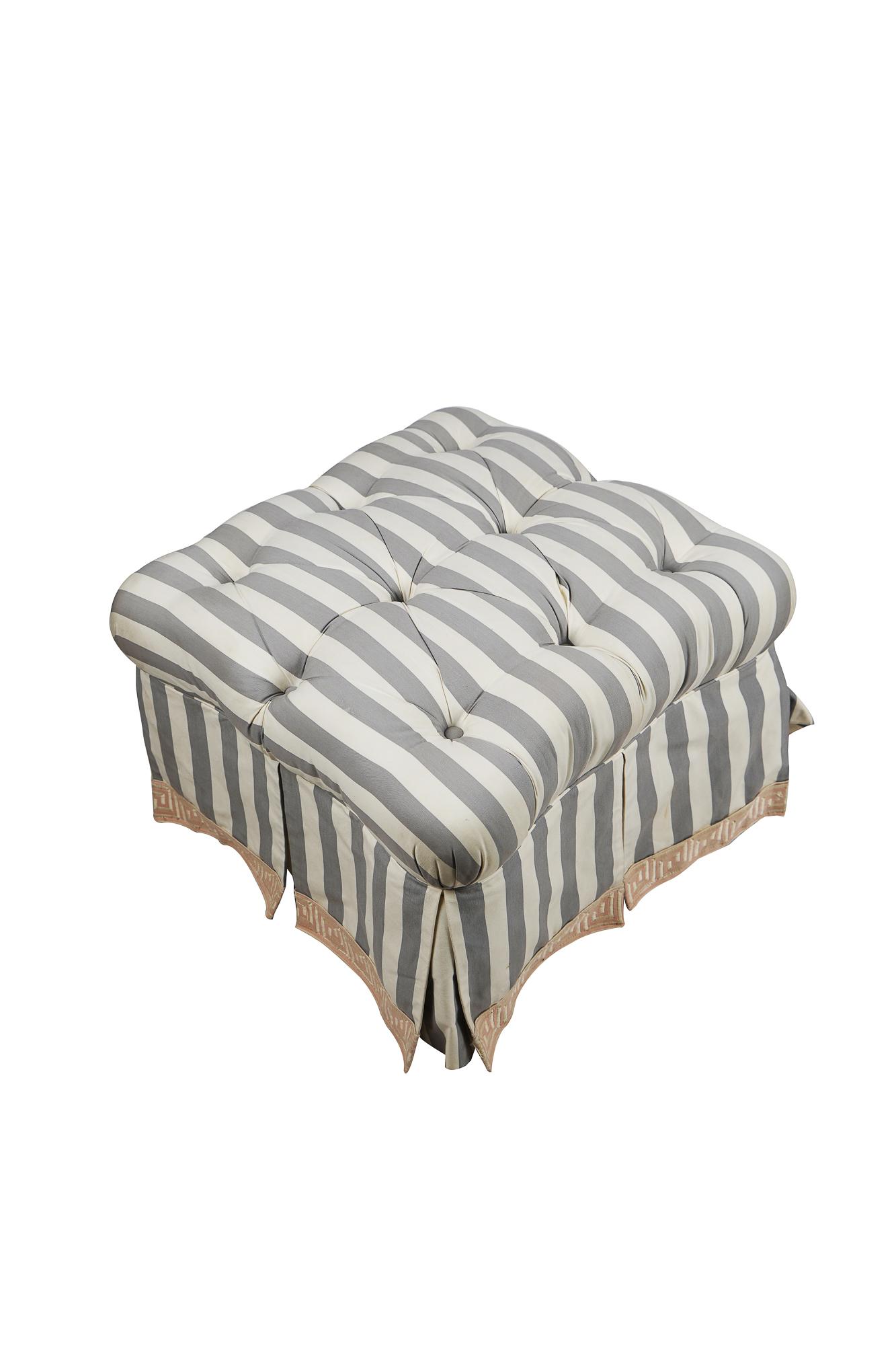 STRIPED TUFTED OTTOMAN (1 of 7)