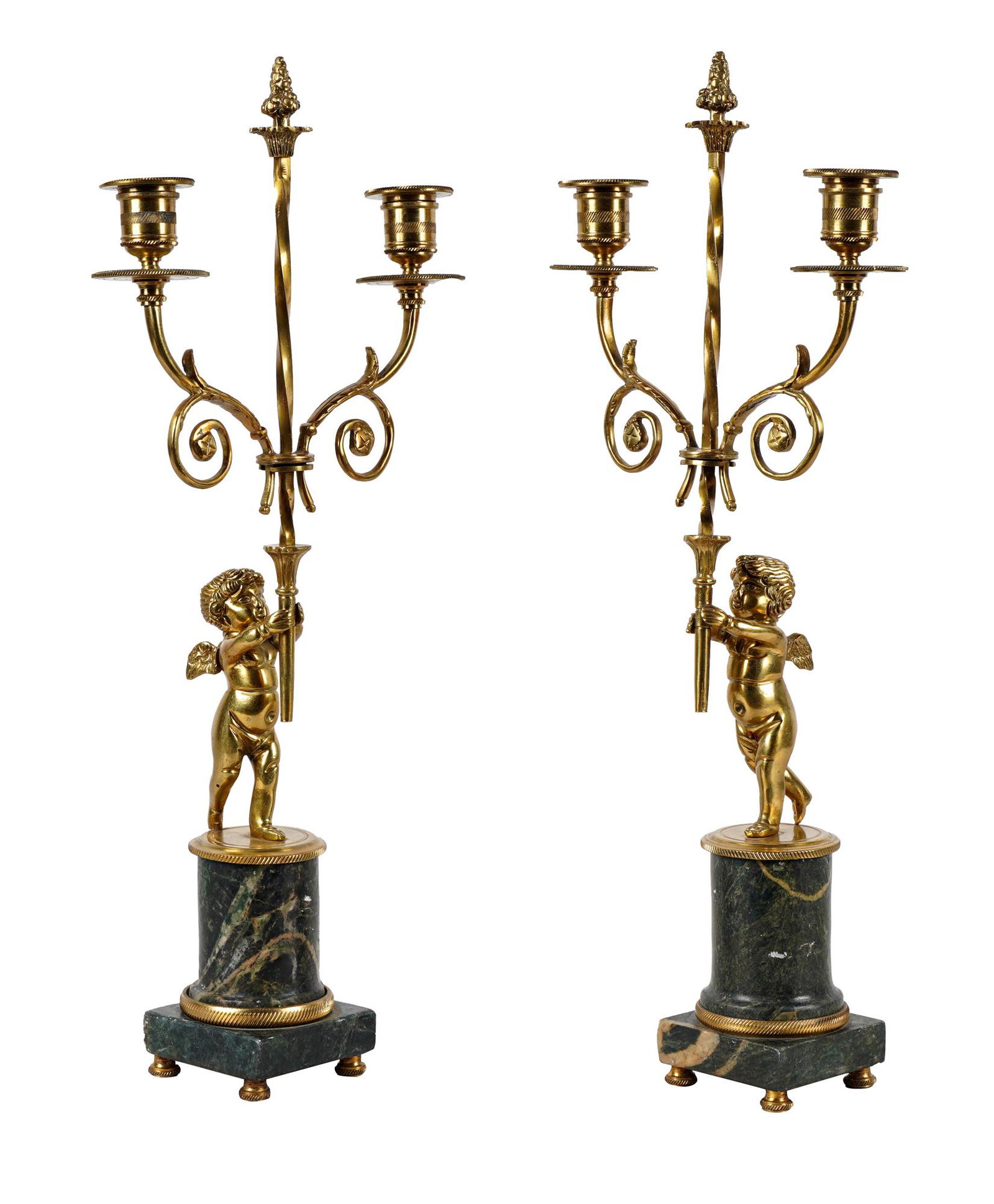 PAIR OF EMPIRE STYLE GILT BRONZE CANDELABRA (1 of 16)