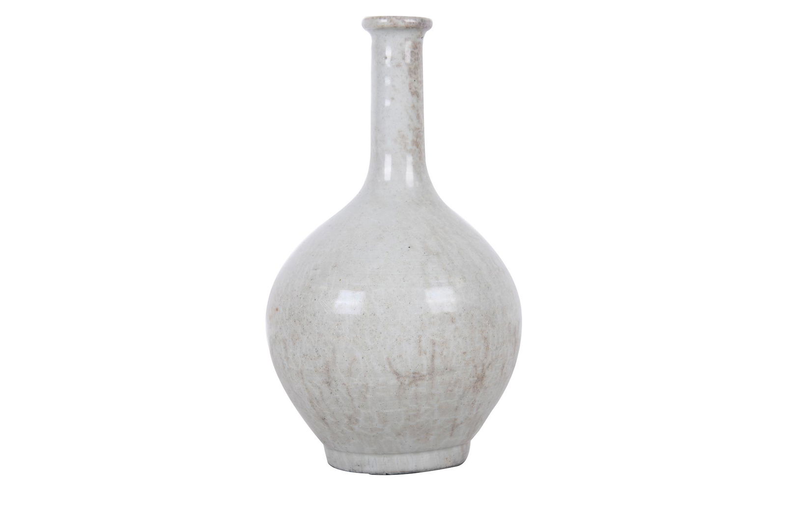 KOREAN WHITE GLAZED CERAMIC BOTTLE VASE (1 of 5)