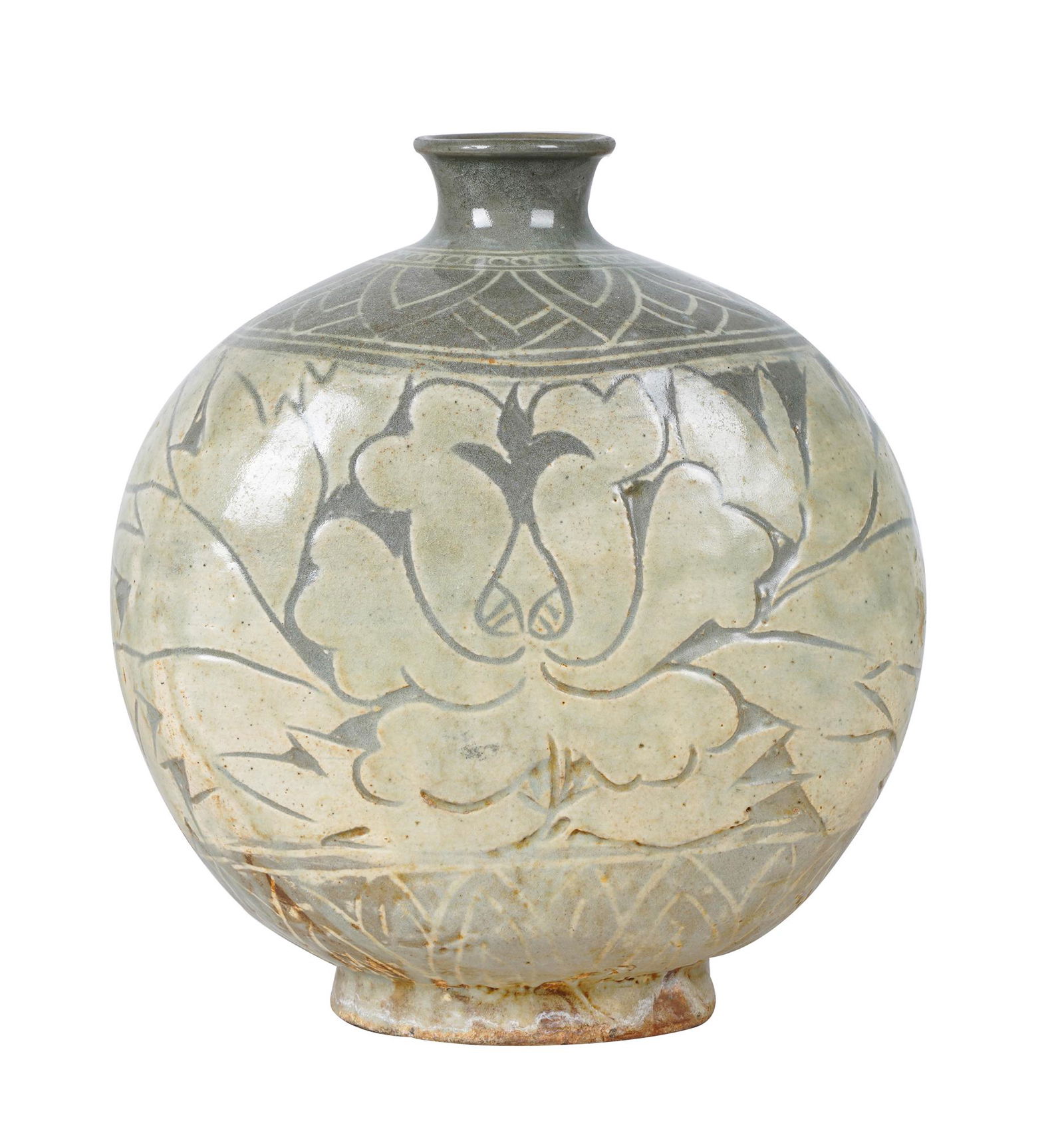 KOREAN INCISED CERAMIC VASE Aug 06, 2020 Abell Auction in CA