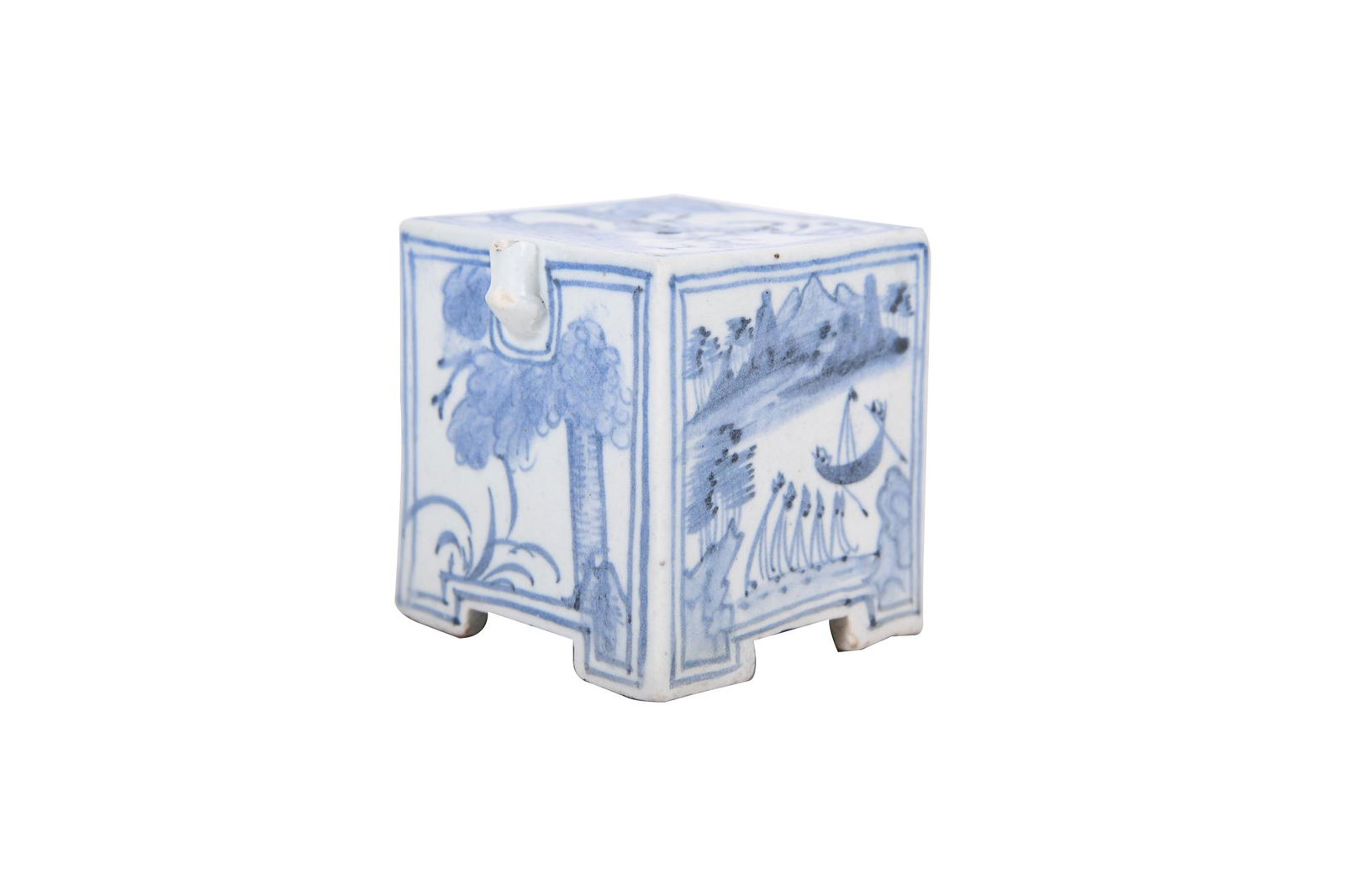 KOREAN BLUE AND WHITE GLAZED WATER DROPPER (1 of 5)