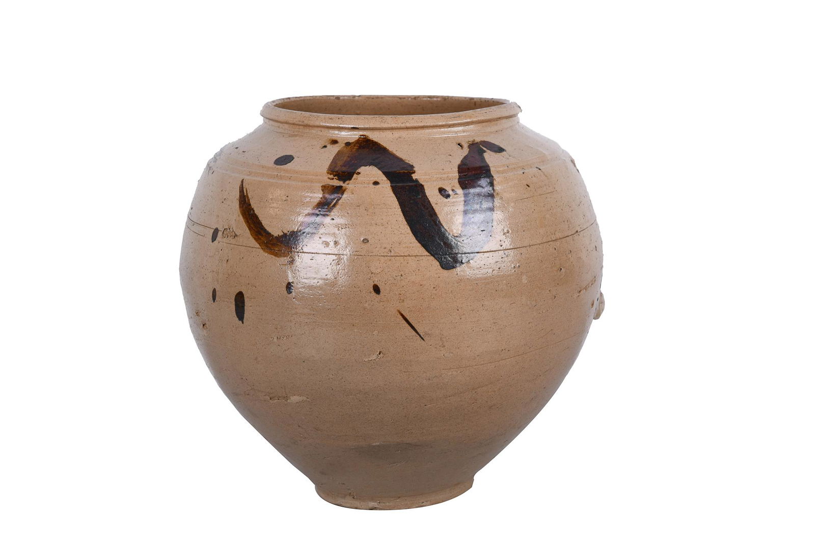 KOREAN BROWN & GREY GLAZED JAR (1 of 6)