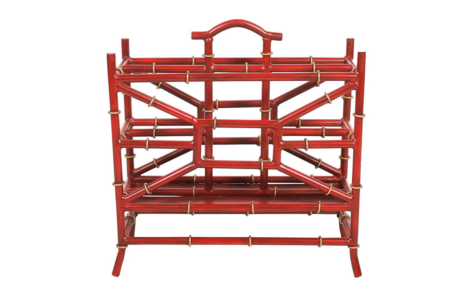 RED TOLE MAGAZINE STAND (1 of 5)