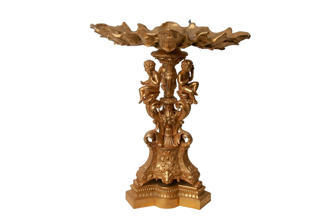 FRENCH GILT BRONZE FIGURAL CENTERPIECE (1 of 8)
