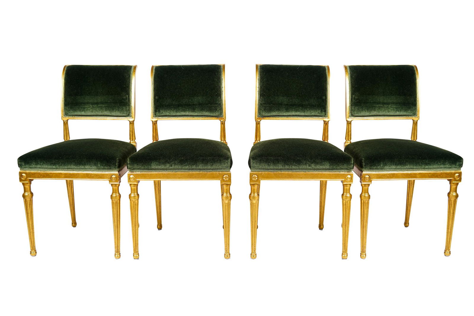 SET OF FOUR GOLD PAINTED DINING CHAIRS (1 of 7)
