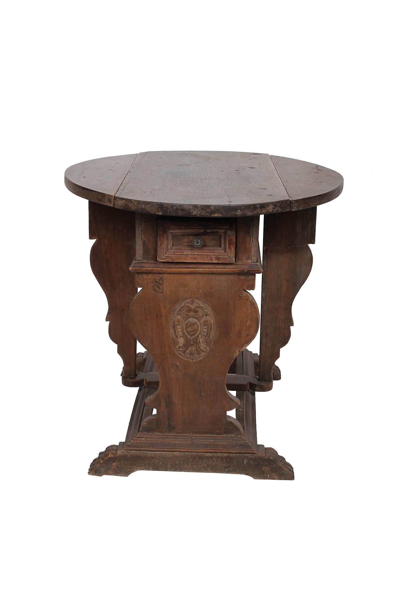 ITALIAN WALNUT DROP LEAF OCCASIONAL TABLE (1 of 7)