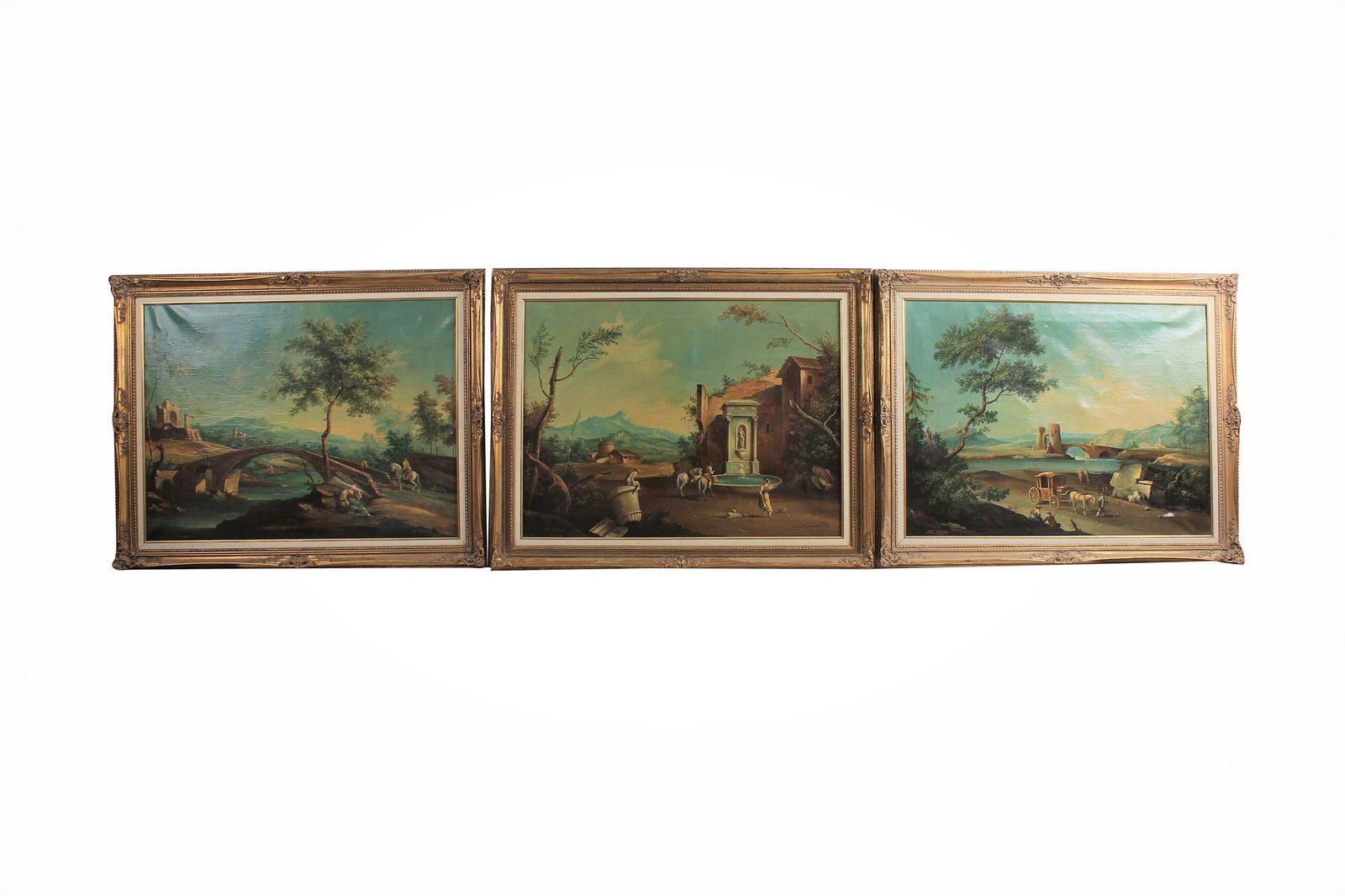 THREE ITALIAN CAPRICCIO SCENE PAINTINGS (1 of 15)