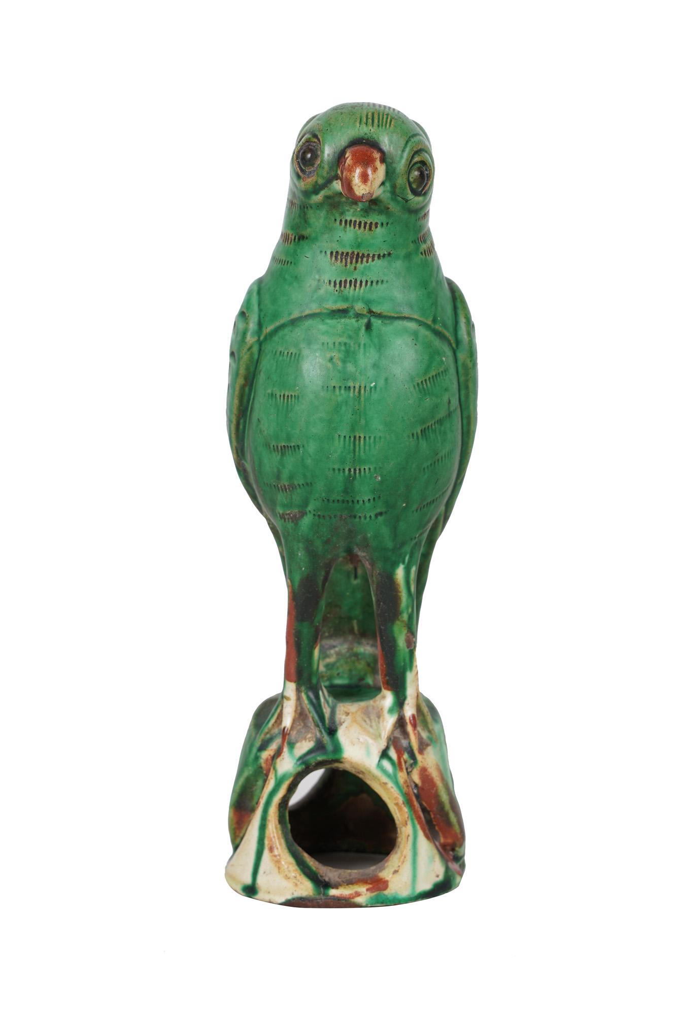 CHINESE SANCAI GLAZED CERAMIC PARROT (1 of 5)