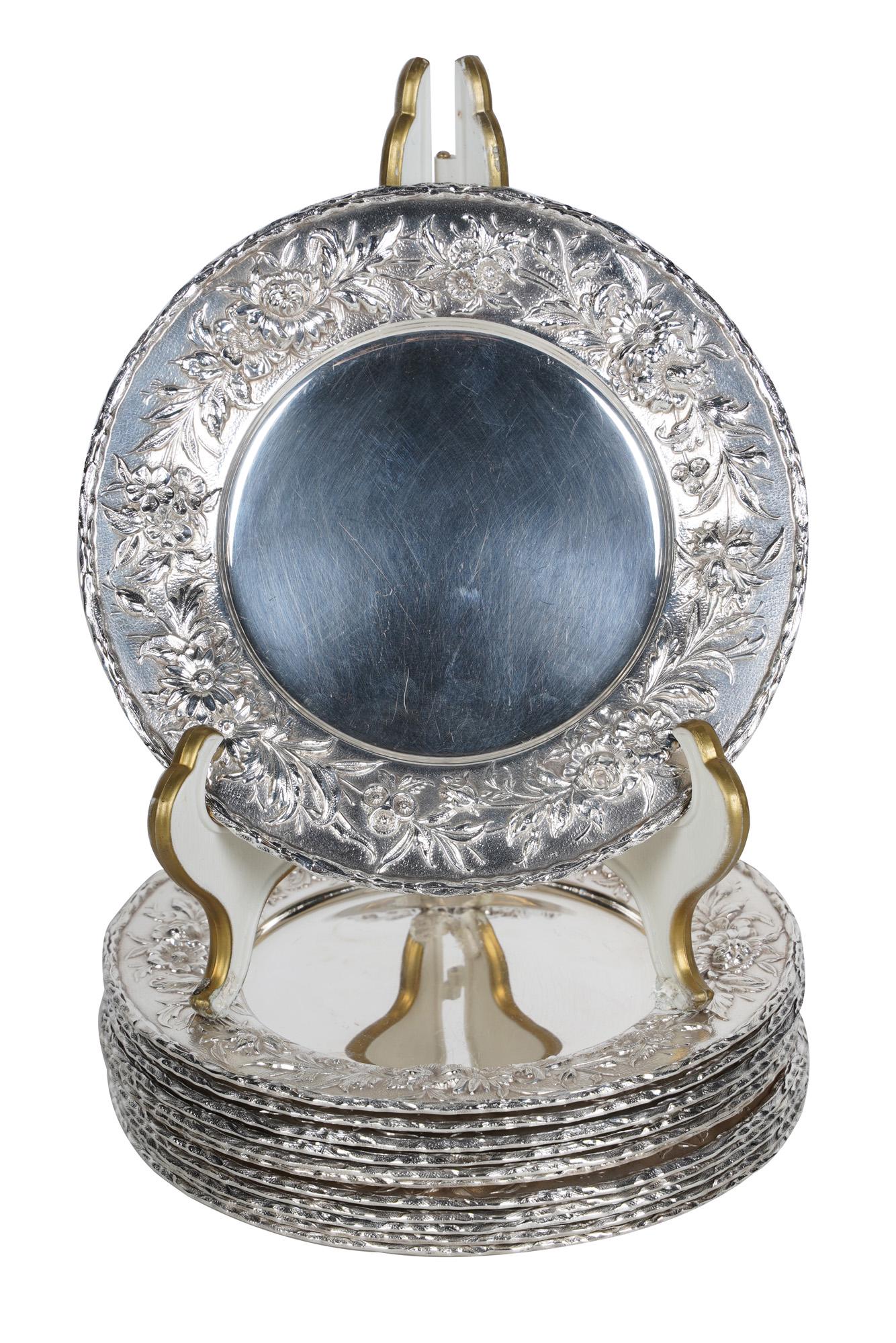 12 KIRK & SONS STERLING REPOUSSE PLATES (1 of 9)