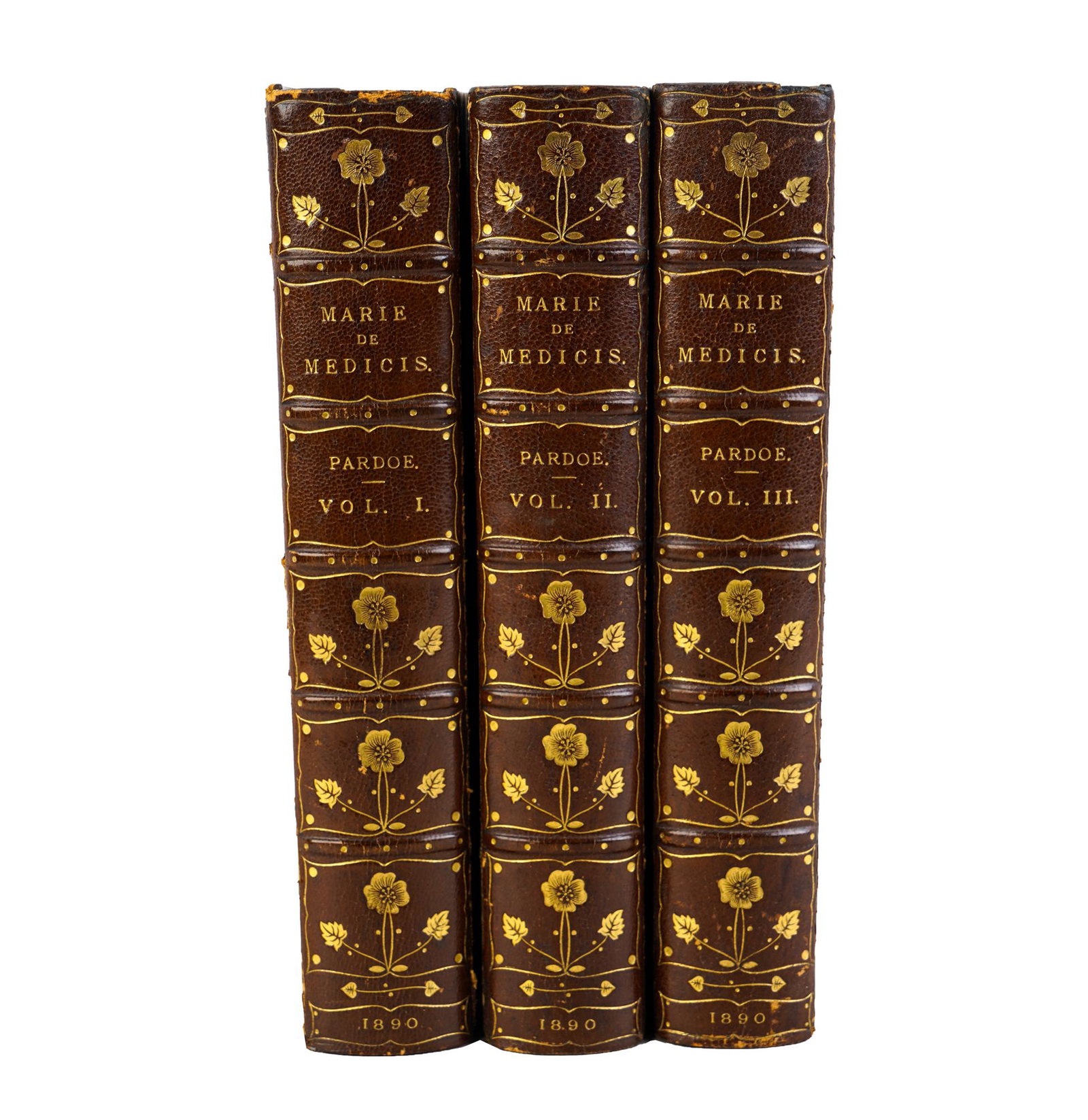 THREE VOLUMES: THE LIFE OF MARIE DE MEDICIS: Pardot, Julia "The Life of Marie de Medicis, Queen of France" London: Richard Bentley and Son, 1890 [3 volumes] Condition: with wear to binding