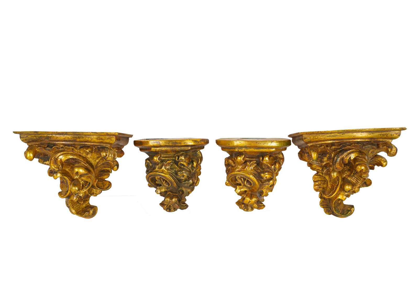 TWO PAIR OF CARVED GILTWOOD WALL BRACKETS (1 of 12)