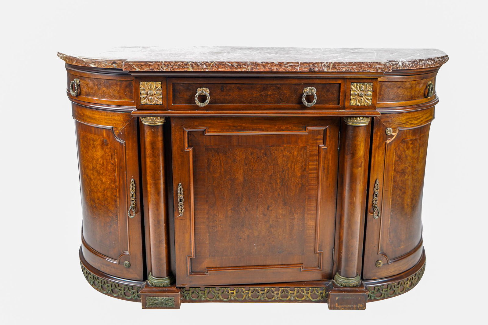 FRENCH EMPIRE STYLE PARCEL GILT & MARBLE TOP SERVER (1 of 7)