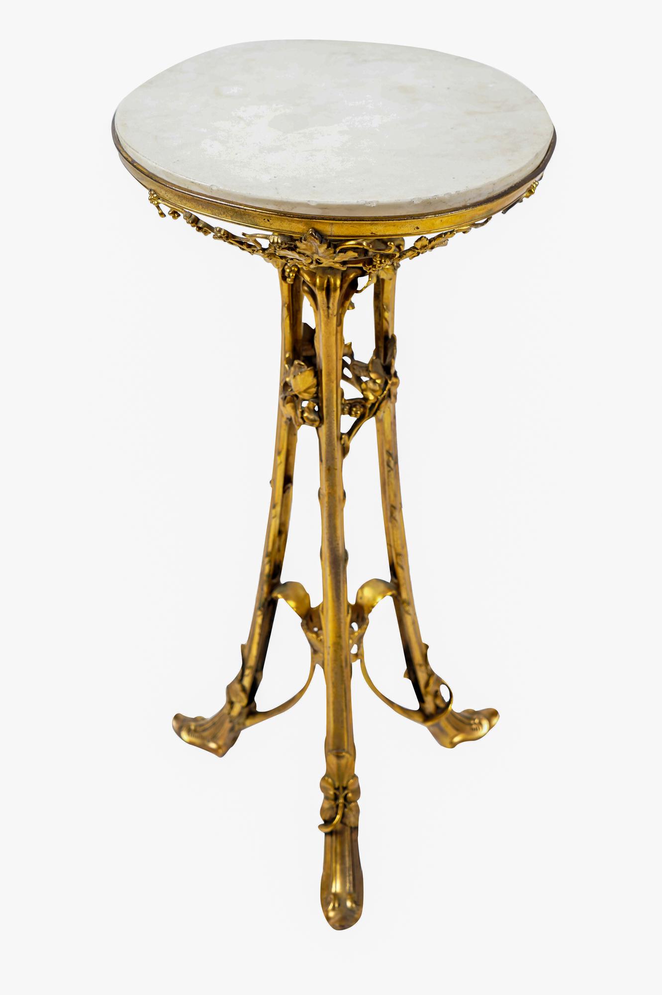 GILT BRONZE & MARBLE COCKTAIL STAND (1 of 4)