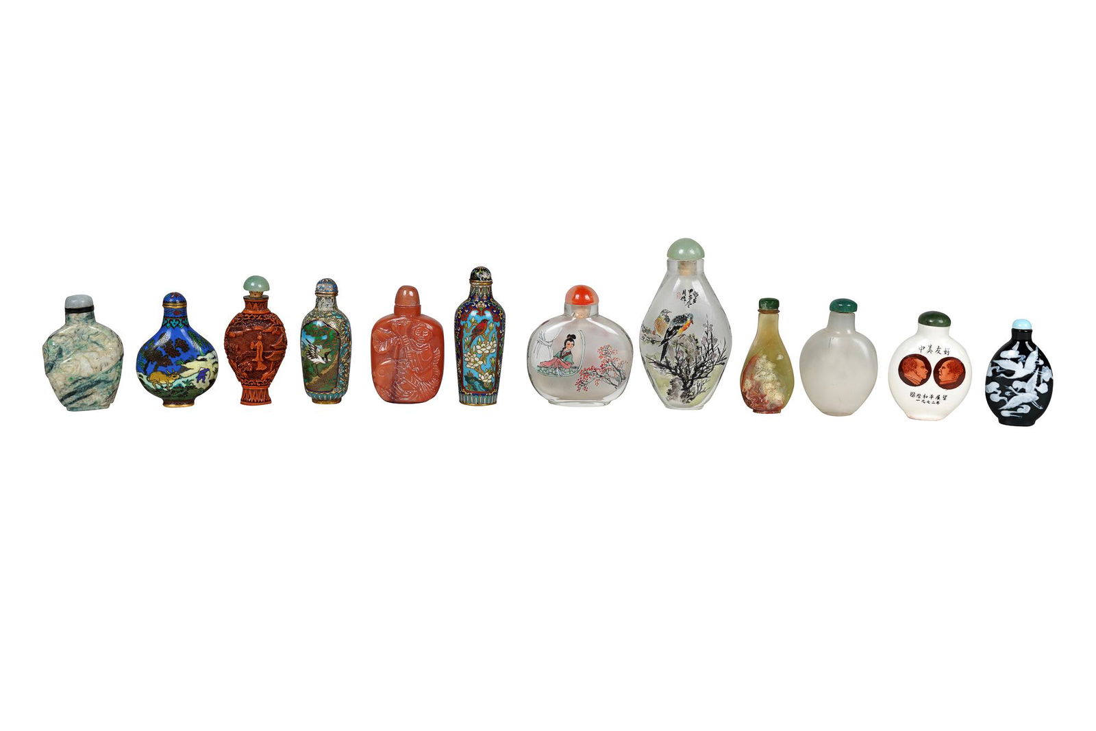 COLLECTION OF SNUFF BOTTLES (1 of 12)
