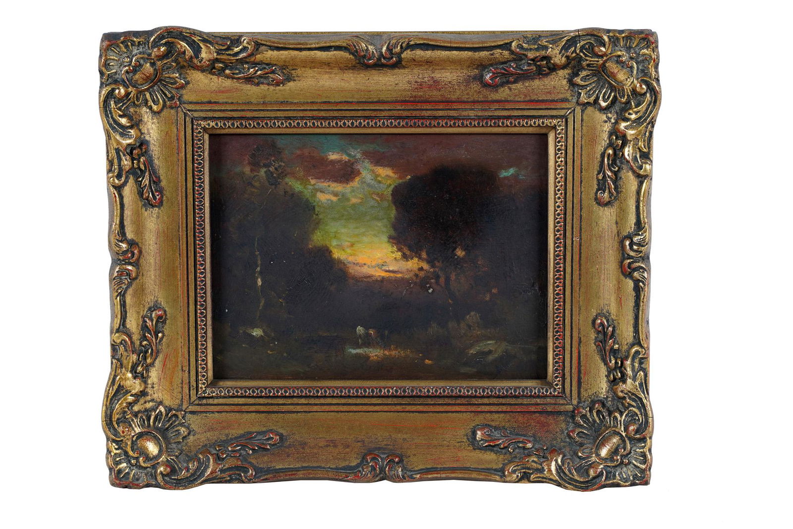 WILLIAM KEITH: FOREST LANDSCAPE: oil on panel signed lower right 6 x 8 inches sight