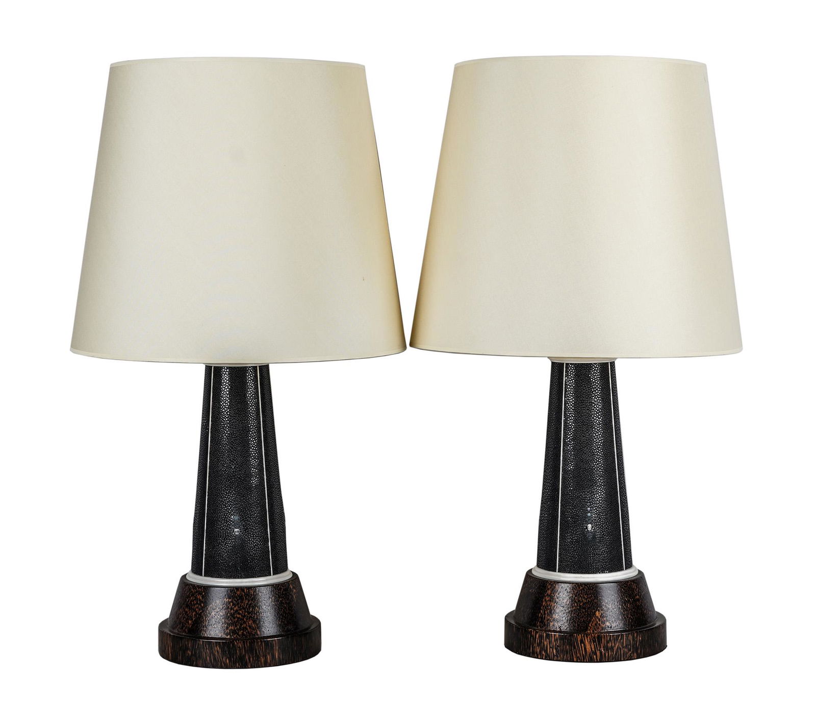 PAIR OF FAUX SHAGREEN TABLE LAMPS (1 of 15)