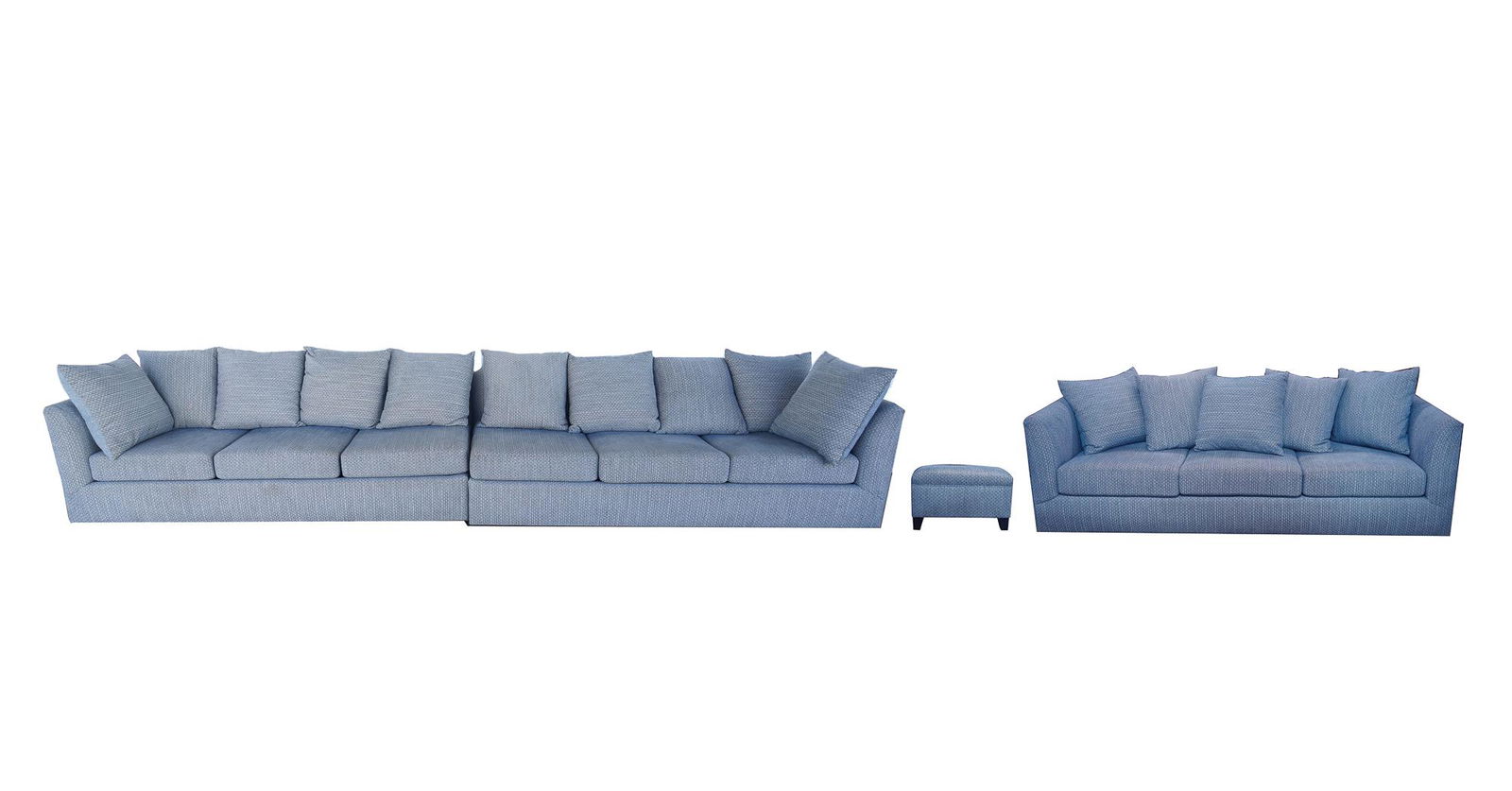 BLUE-UPHOLSTERED SECTIONAL SOFA GROUP (1 of 9)