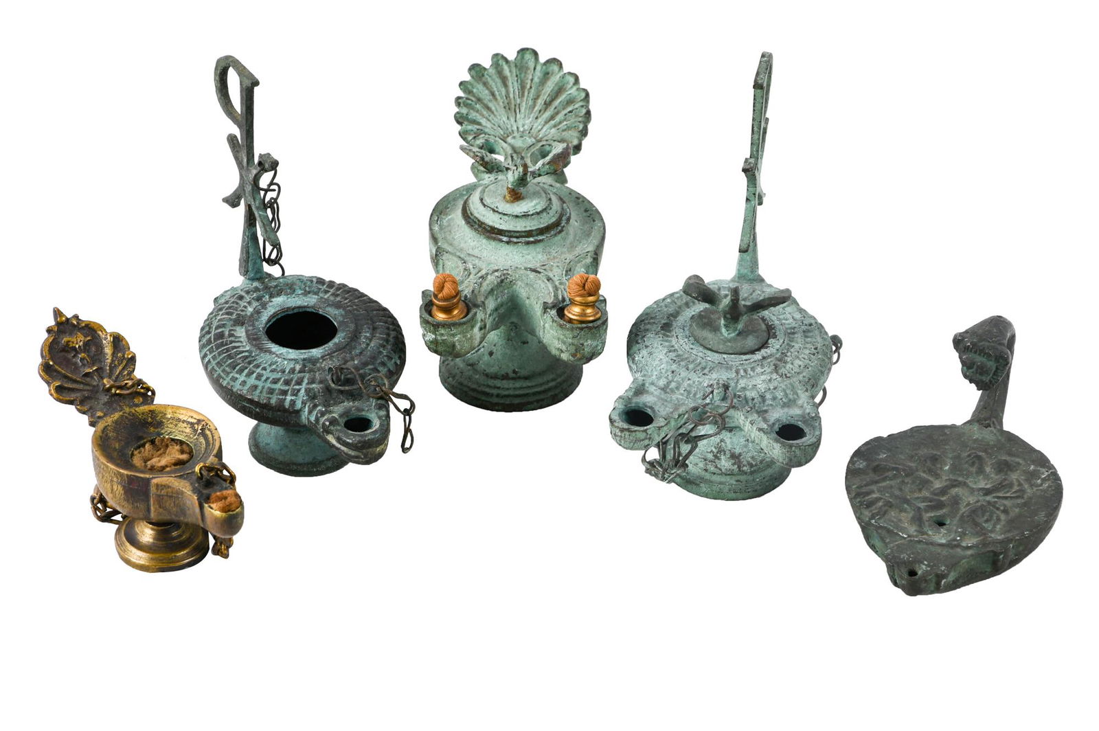 COLLECTION OF BRONZE OIL LAMPS (1 of 20)