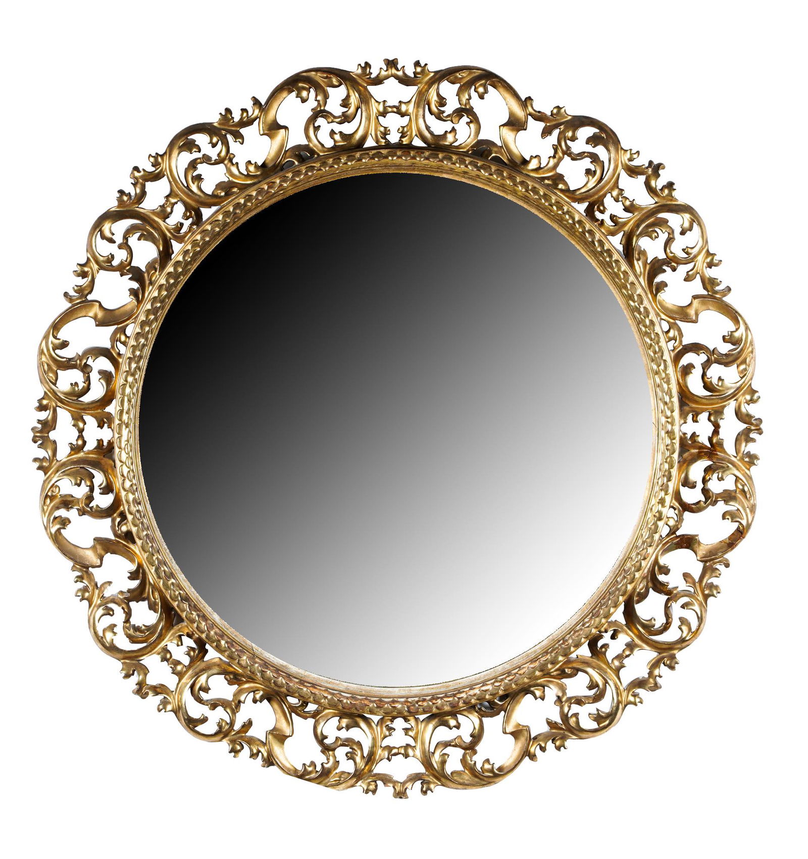 ROUND GILT DECORATED MIRROR (1 of 10)