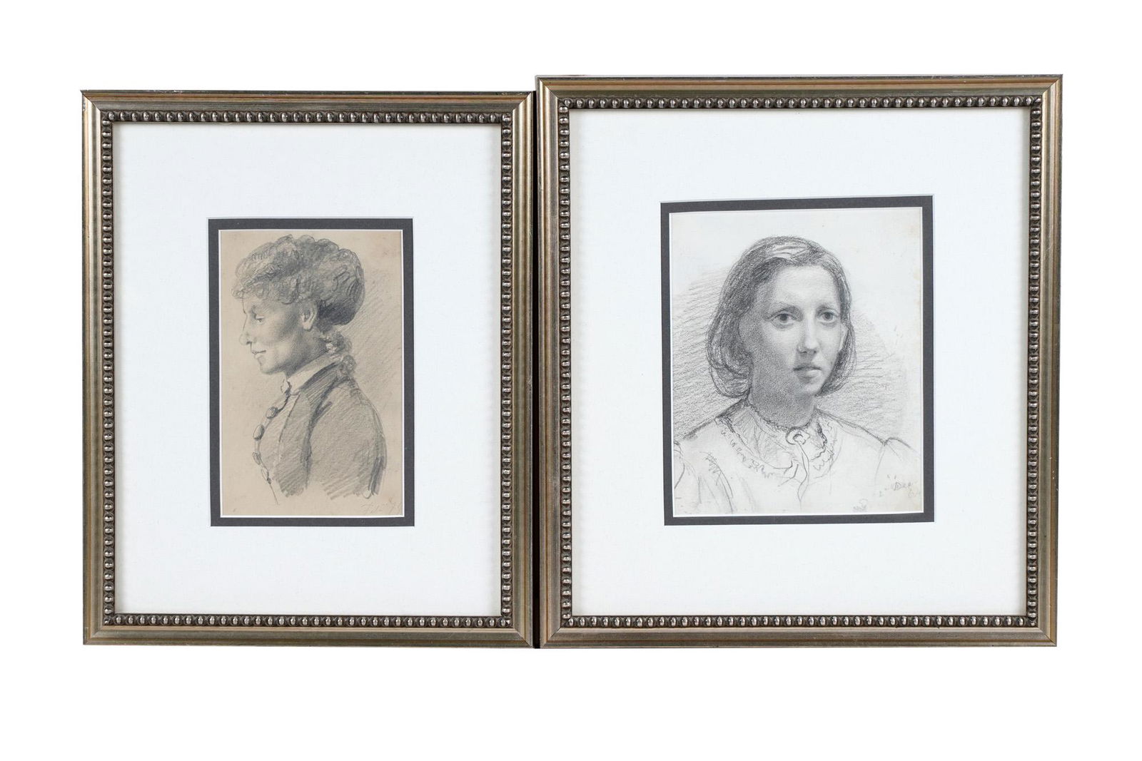 CHARLES JAMES RYAN: "TWO PORTRAITS": pencil on paper each signed lower right 7 x 6 inches sight; 6 1/2 x 4 1/2 inches sight