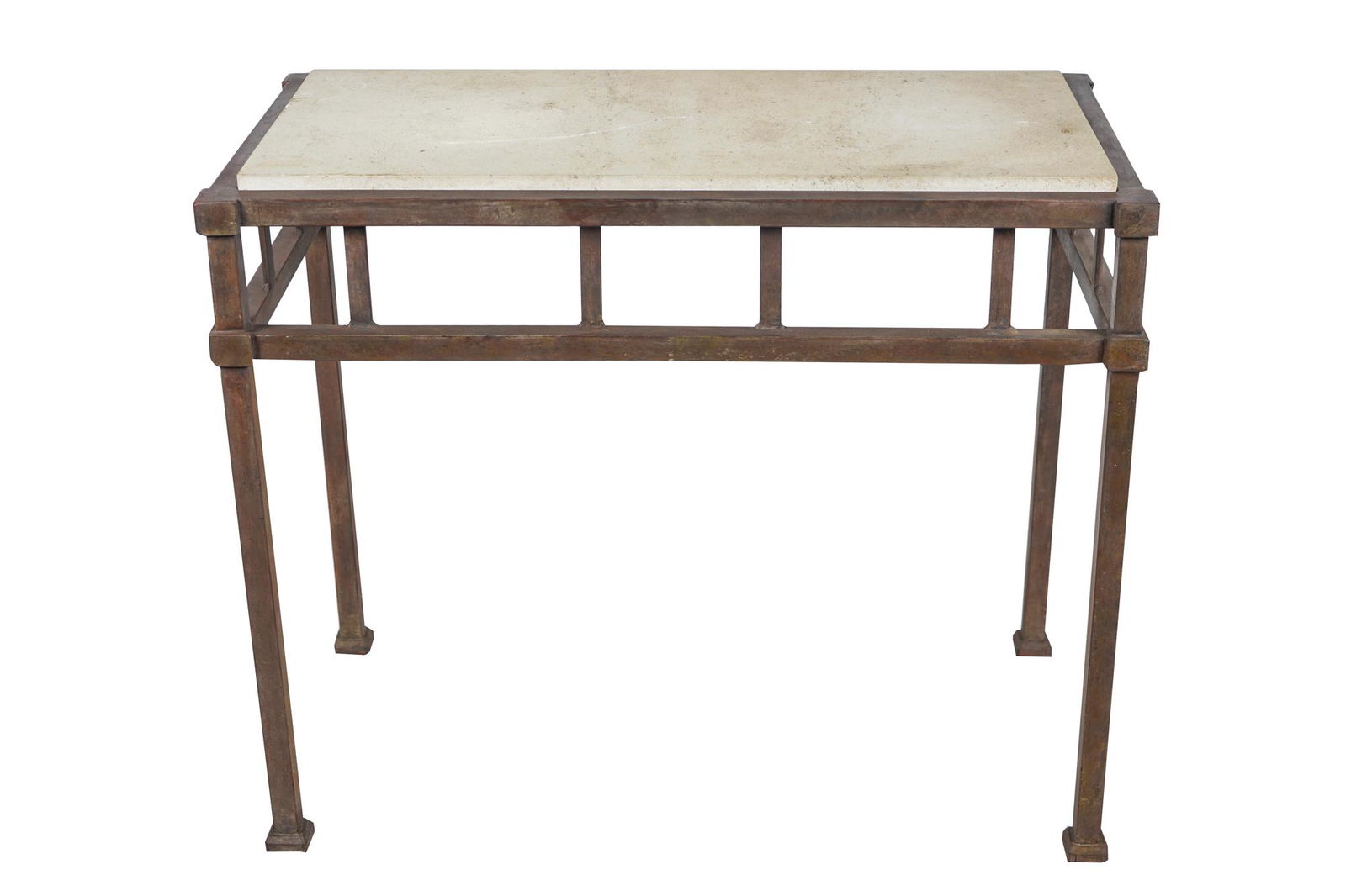 STONE INSET IRON PATIO TABLE (1 of 7)