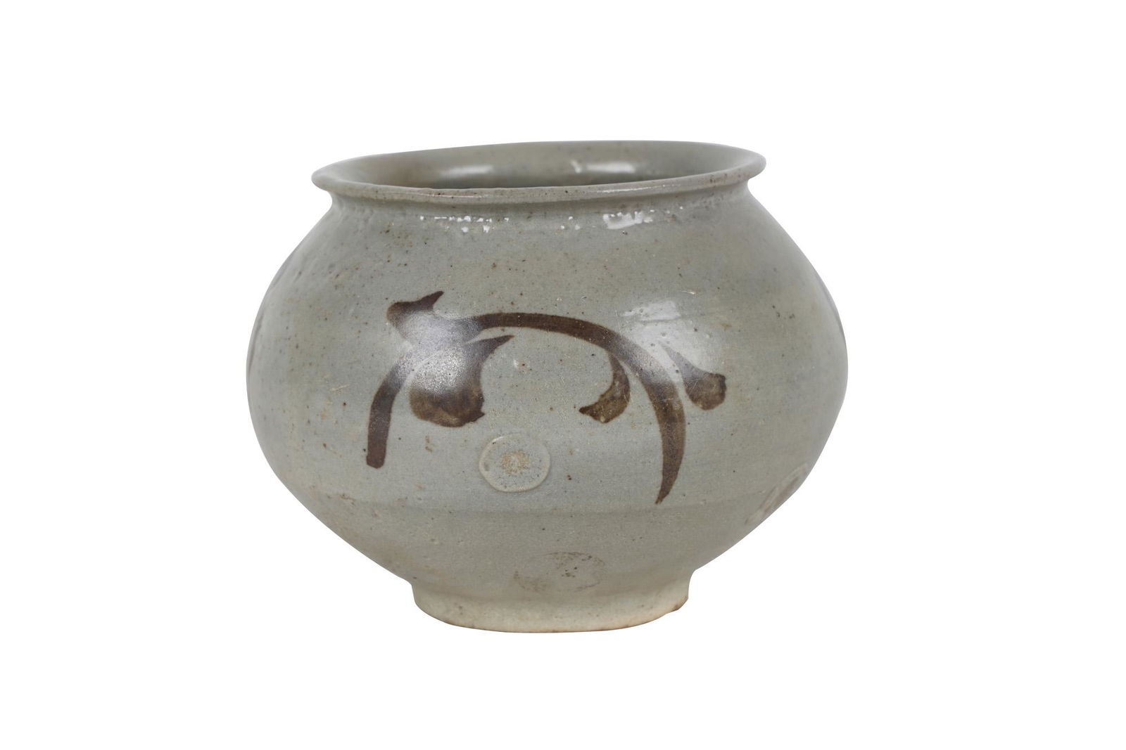 KOREAN BROWN & GRAY GLAZED JAR (1 of 9)