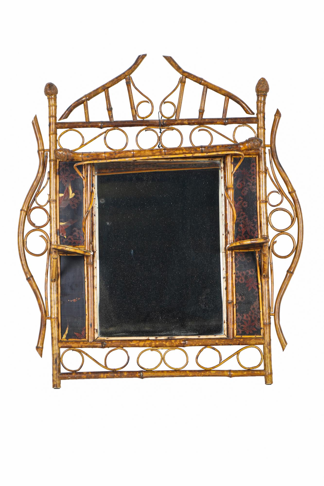 FRENCH LACQUERED BAMBOO WALL MIRROR (1 of 12)