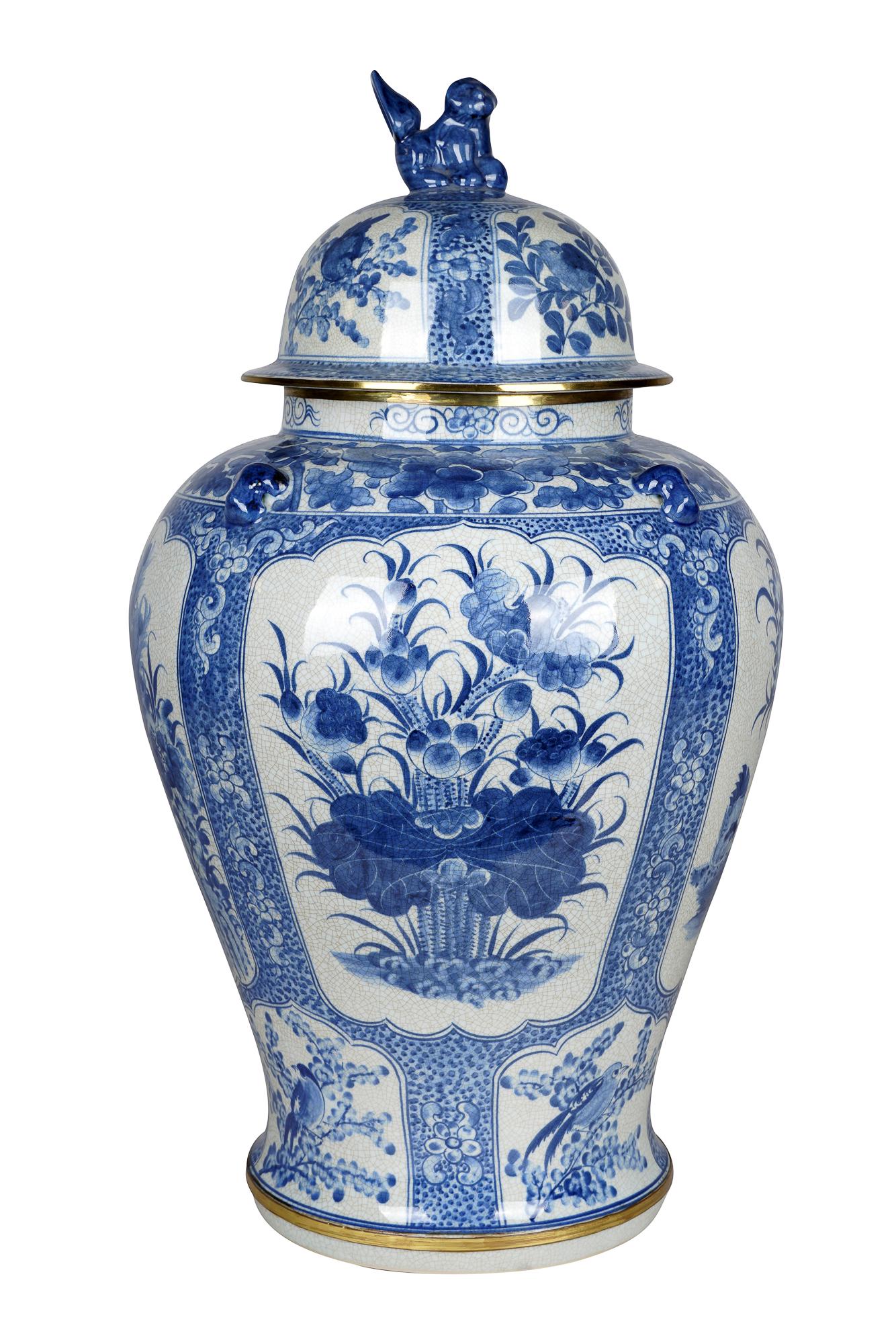 MAITLAND-SMITH BLUE AND WHITE CERAMIC URN (1 of 14)