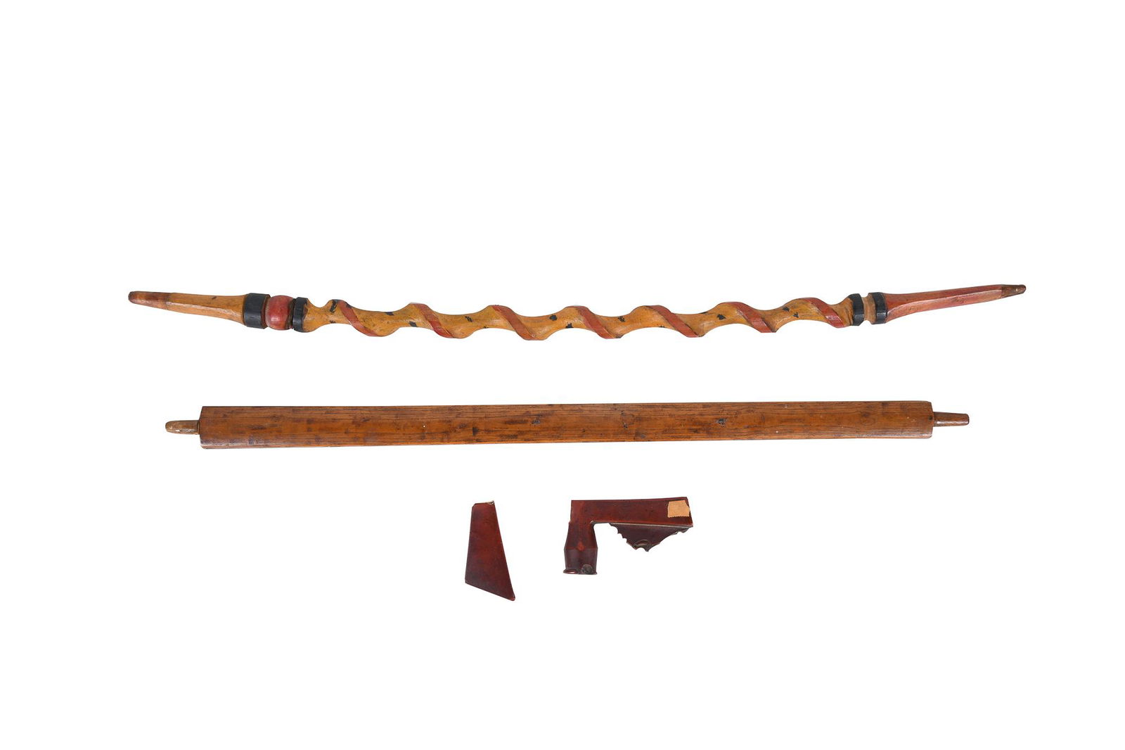 TWO NATIVE AMERICAN WOOD PIPE STEMS (1 of 7)