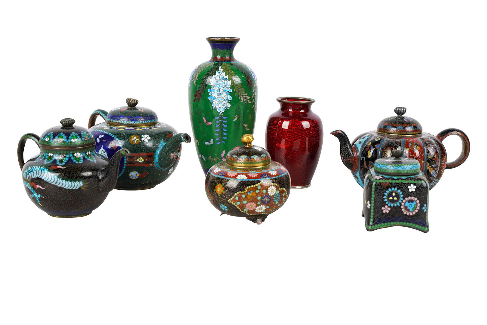 COLLECTION OF CLOISONNE PIECES (1 of 17)