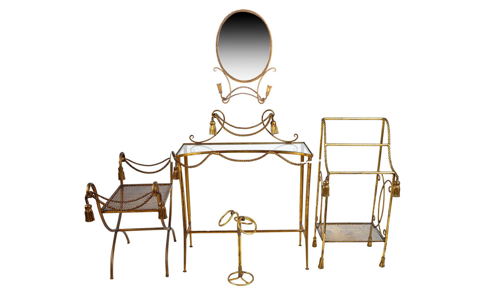 GILT METAL VANITY SET (1 of 14)