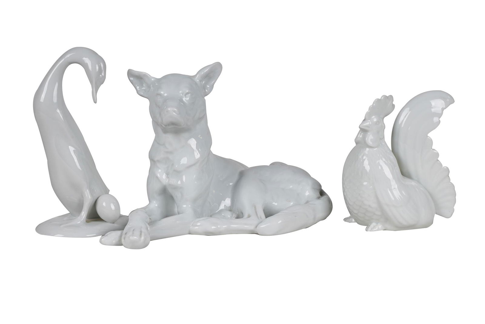 THREE HEREND PORCELAIN ANIMALS (1 of 10)