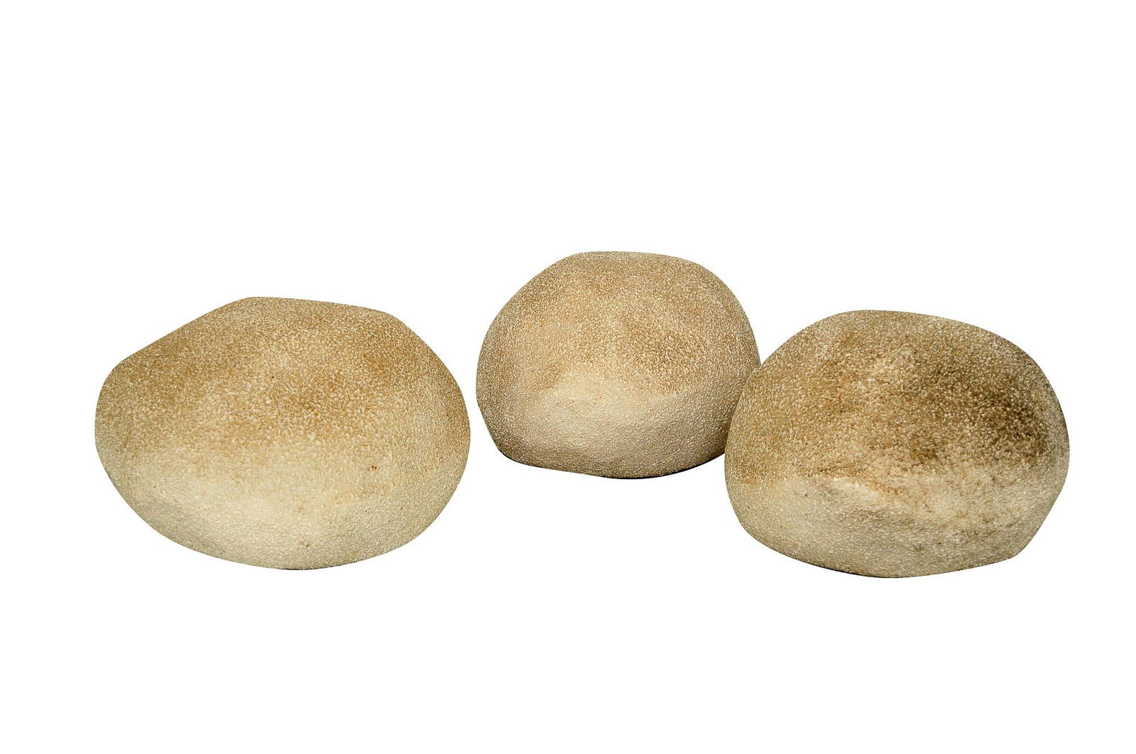 ANDRE CAZENAVE FOR SINGLETON THREE ROCK LAMPS: circa 1970's fiberglass and wiring with Singleton manufacturing label underside 11 inches wide; 7 inches high