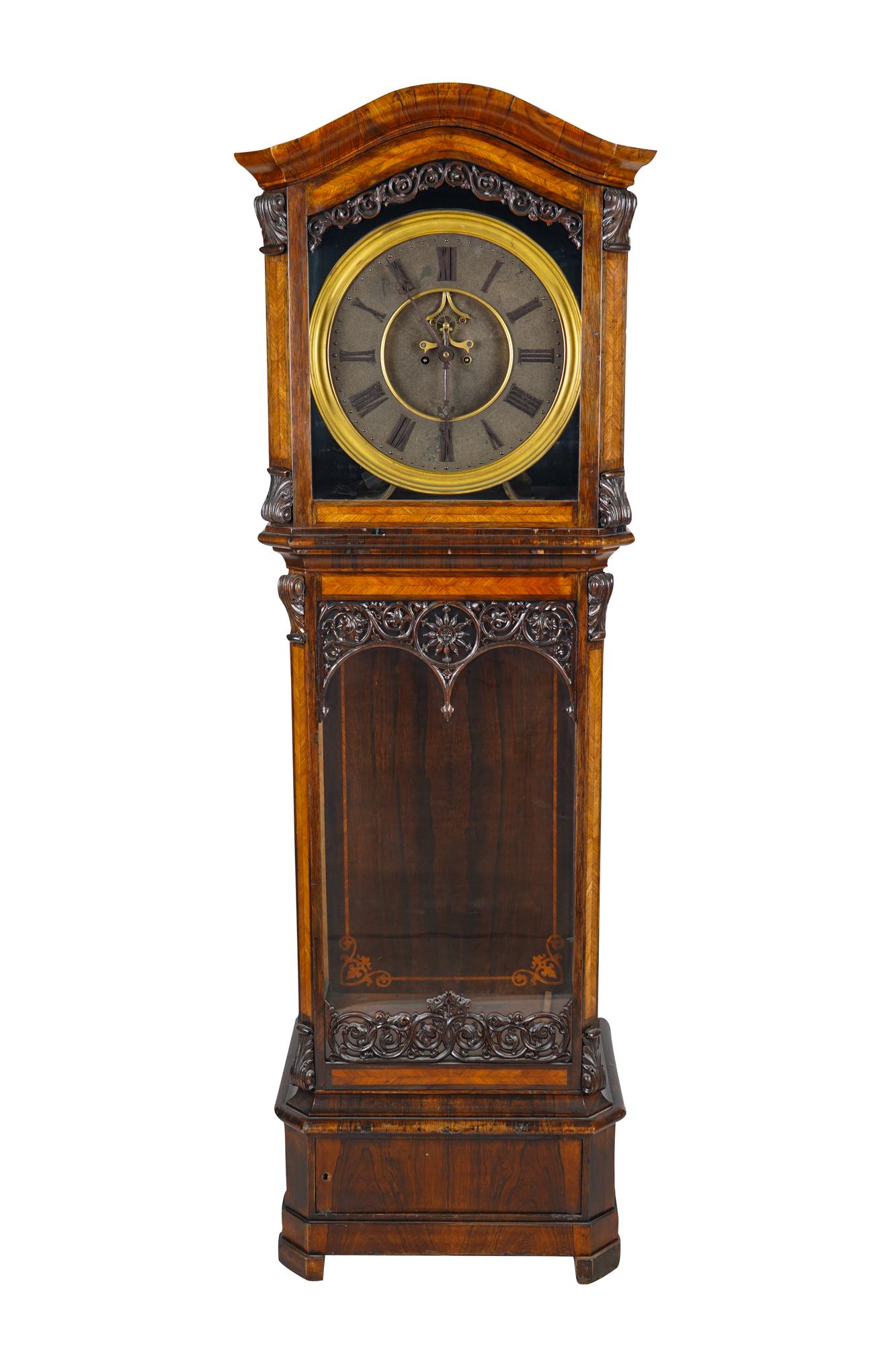 GERMAN ROSEWOOD TALL CASE CLOCK (1 of 8)