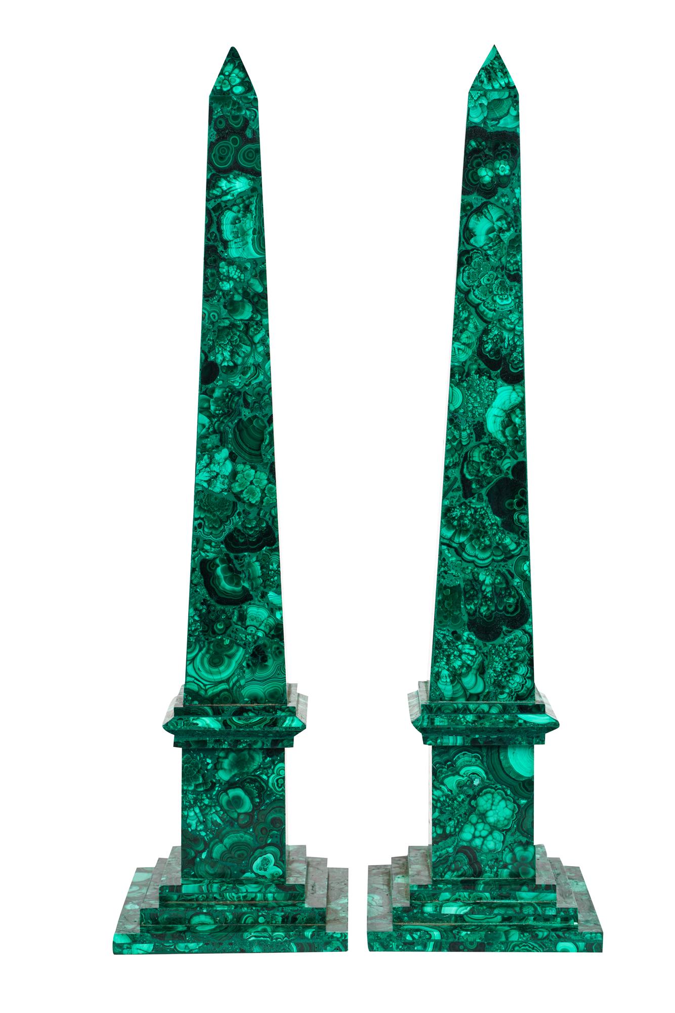 PAIR OF MALACHITE OBELISKS (1 of 15)