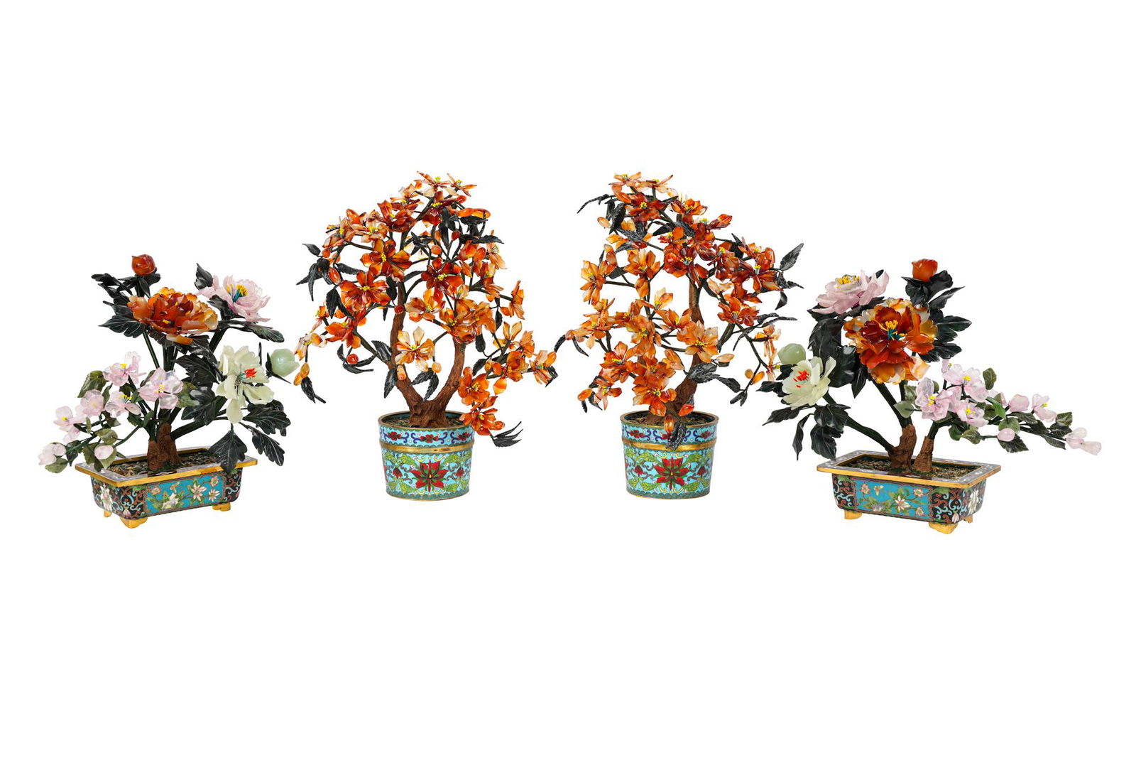 TWO PAIRS OF CHINESE MINERAL TREES (1 of 18)