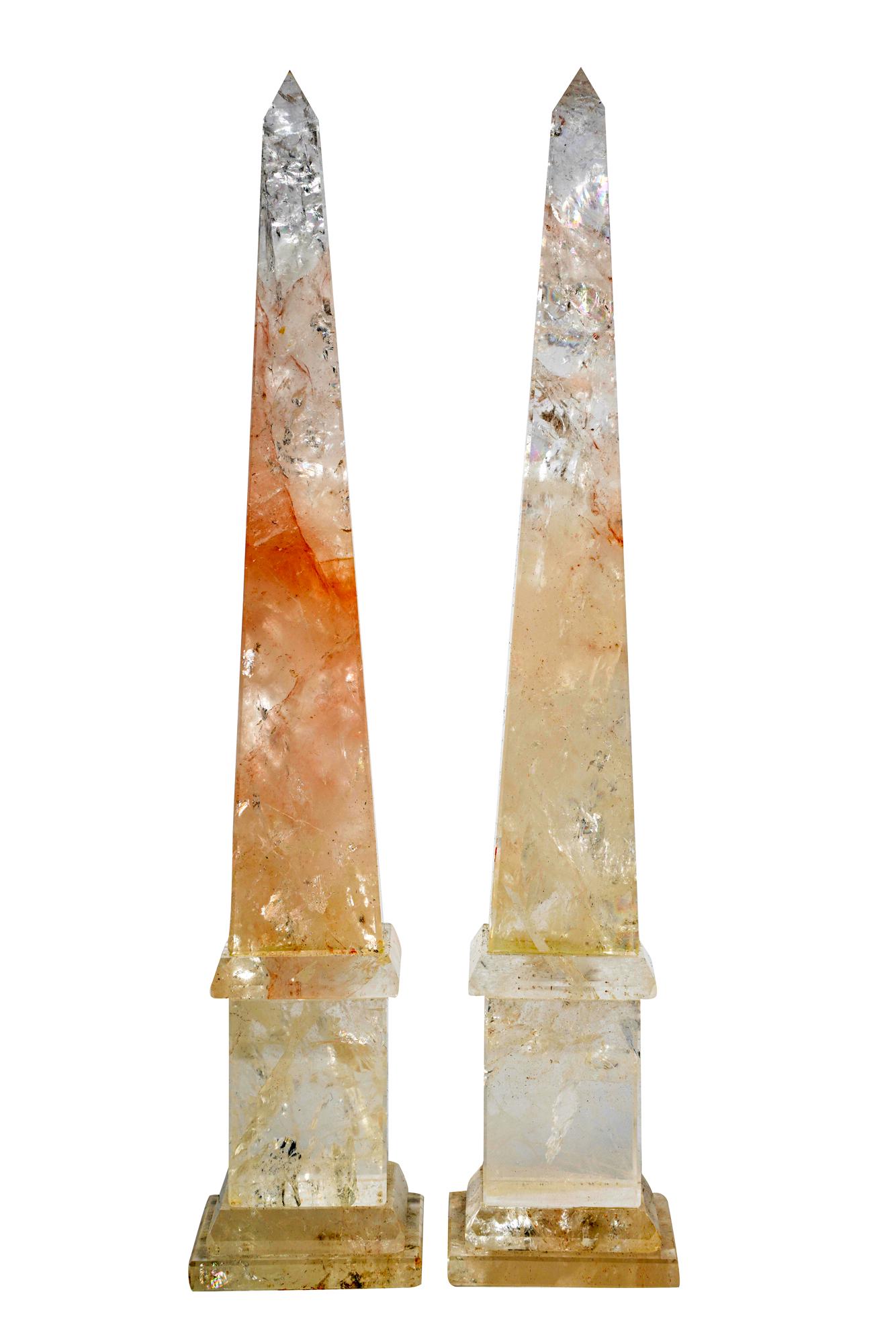 PAIR OF ROCK CRYSTAL OBELISKS (1 of 9)