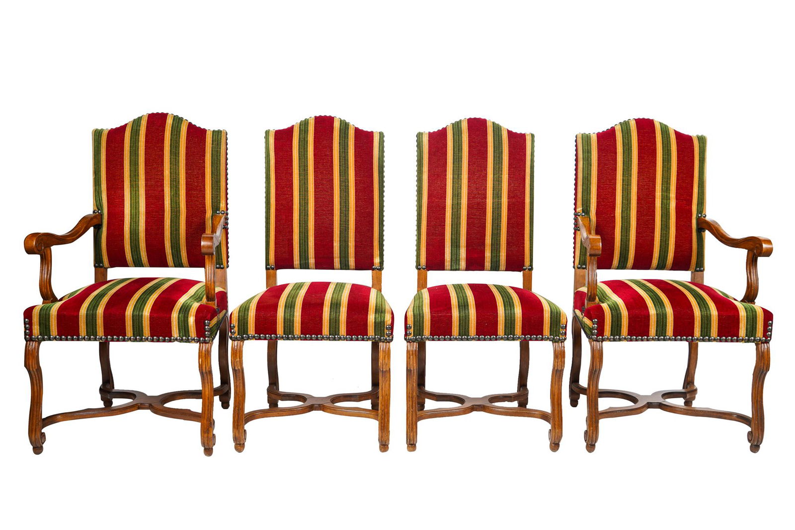 SET OF TWELVE REGENCE STYLE CARVED OAK DINING CHAIRS (1 of 5)