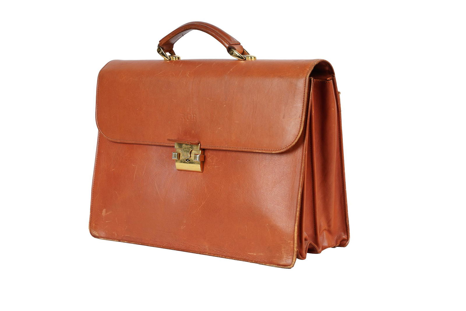 PINEIDER BROWN LEATHER BRIEF CASE (1 of 11)